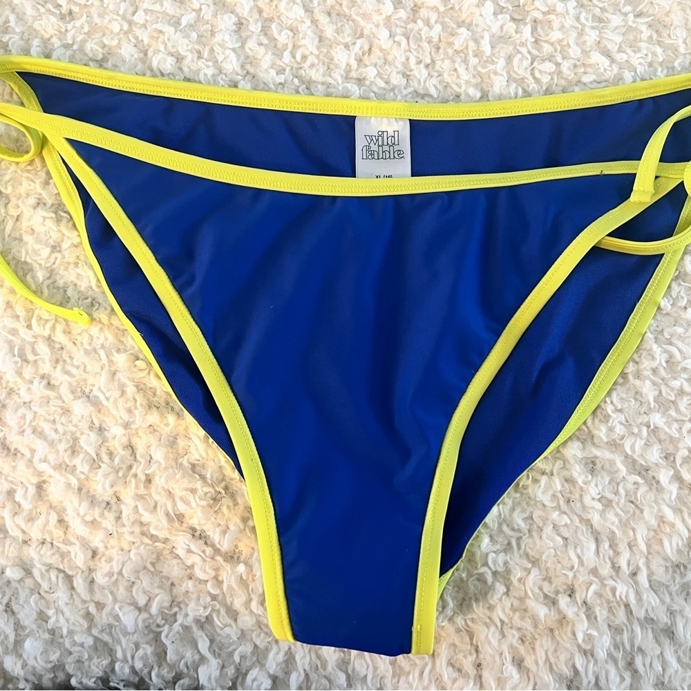 Blue Bikini Bottom with Yellow Accents - Picture 2 of 7